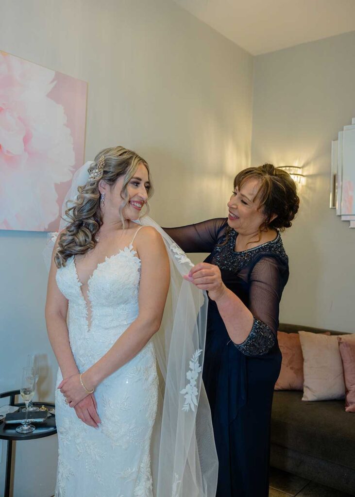 Dulce Getting Ready - Palm Event Center wedding photography by Anvi Parikh photography